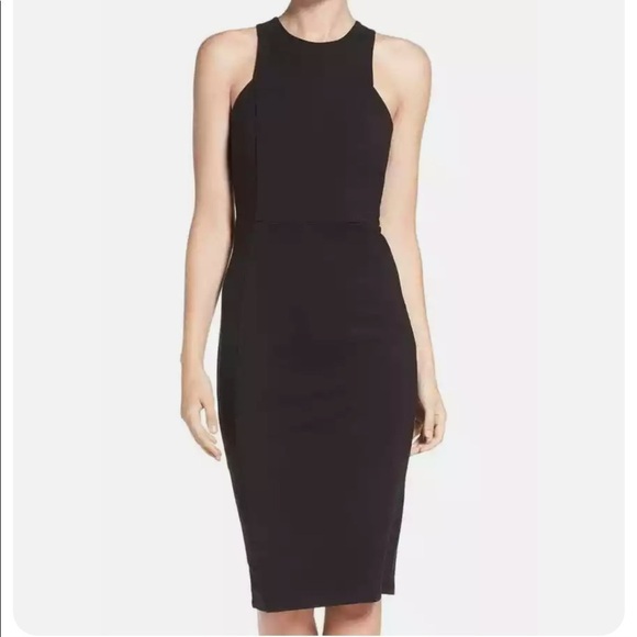 Felicity and Coco NEW Black Zip Up Midi Sheath Dress Size Extra Small - Picture 1 of 11